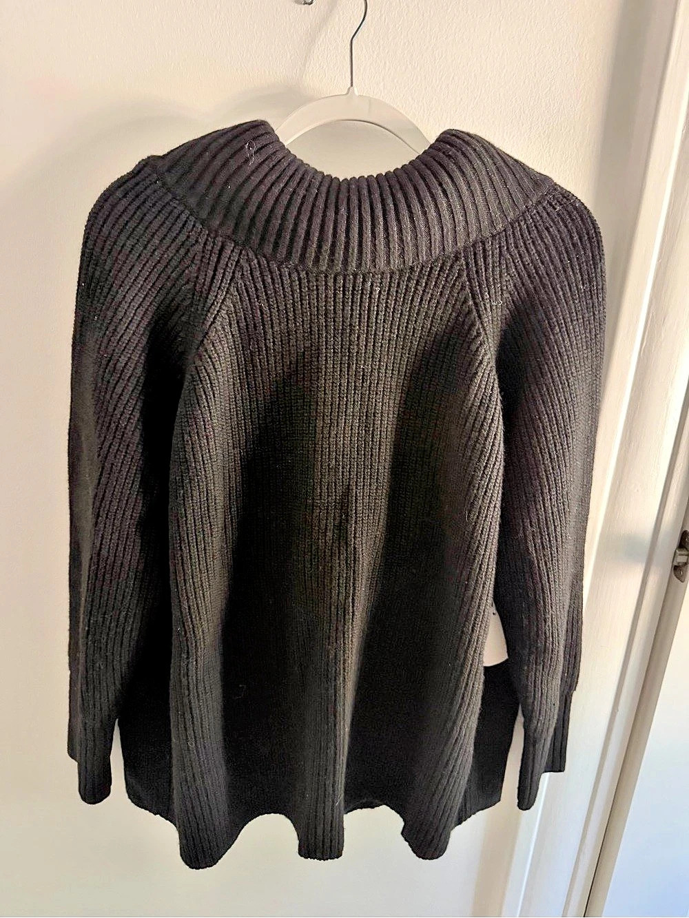 STAUD Waverly Sweater Ribbed Cowl Neck Black Size Small